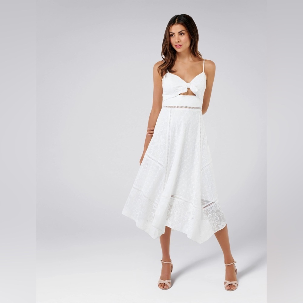 Ever new Melbourne keyhole embroidered lace minimalist floral boho chic Dress 8